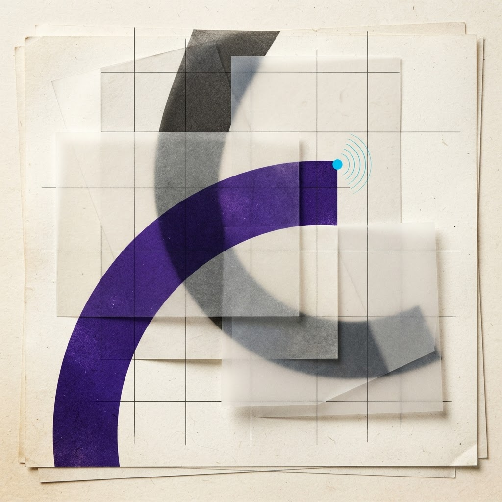 Layered abstract panels representing clear digital systems